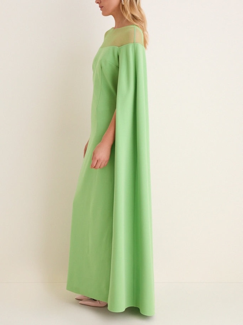 Tuckernuck Pistachio Estelle Cape Maxi Dress Size 8 - Picture 4 of 12